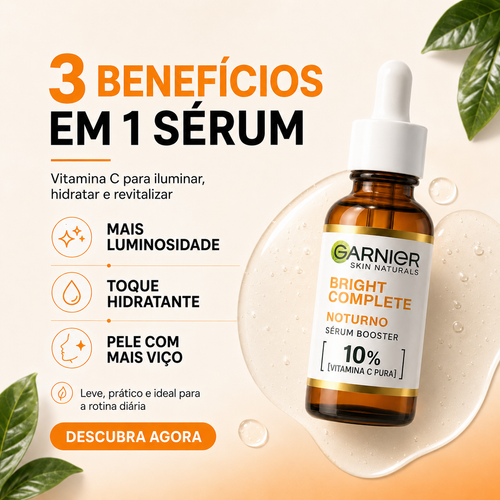 VITA CLARA™ – Sérum Facial com Vitamina C 10% + Frete Grátis